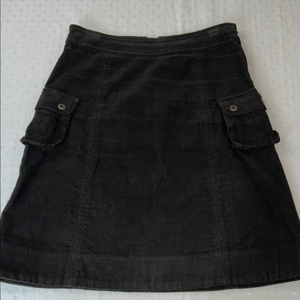 Vintage Eastern Mountain Sports Black A-Line Cargo Pocket Skirt